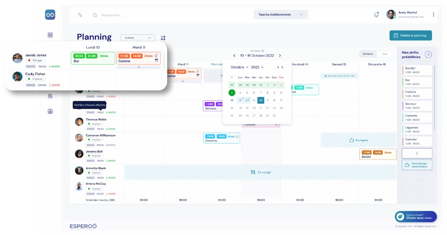 planning digital plannification des horaires