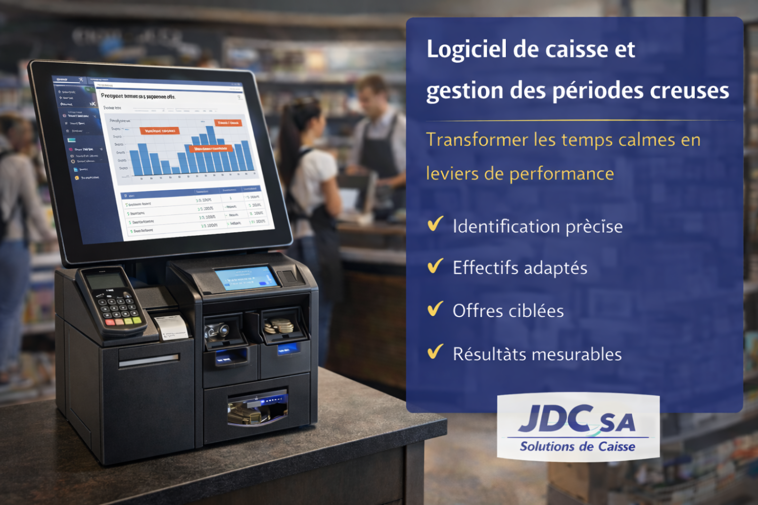 Logiciel de caisse gestion périodes creuses