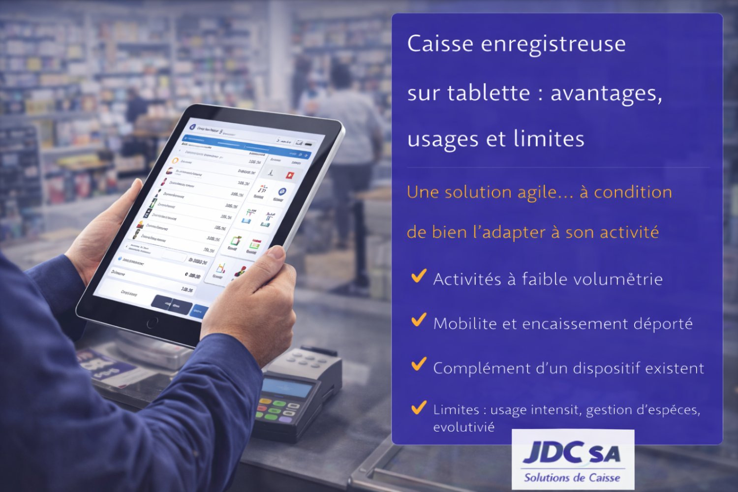 Caisse enregistreuse sur tablette