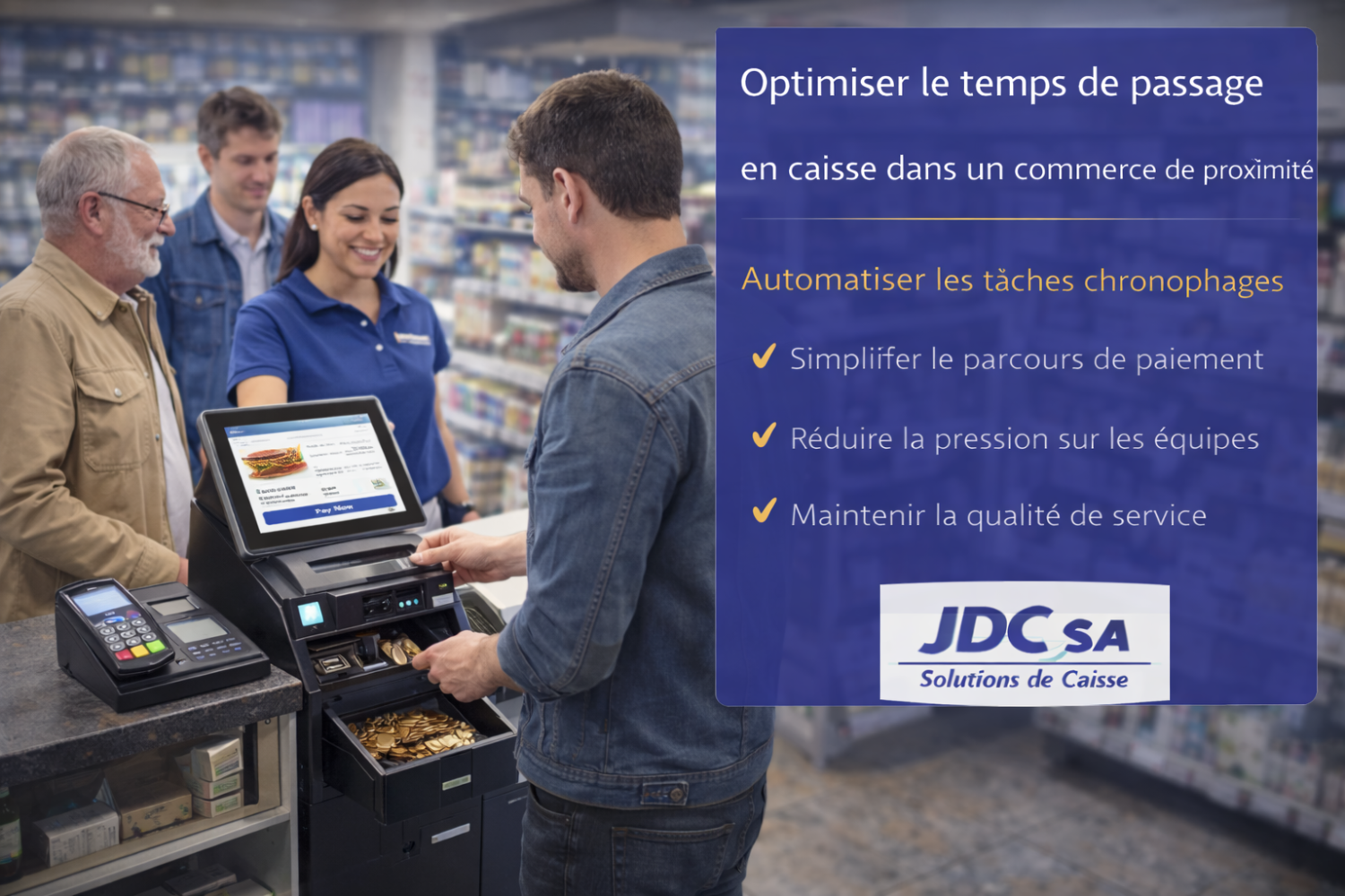 passage en caisse dans un commerce
