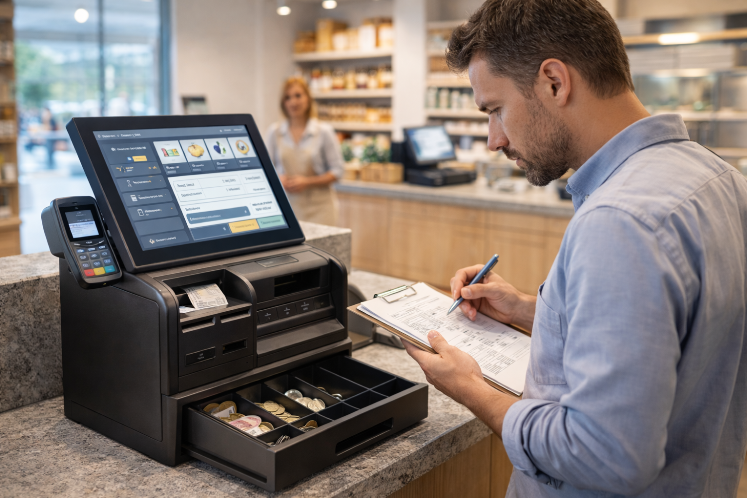 Caisse enregistreuse et reprise d’un fonds de commerce