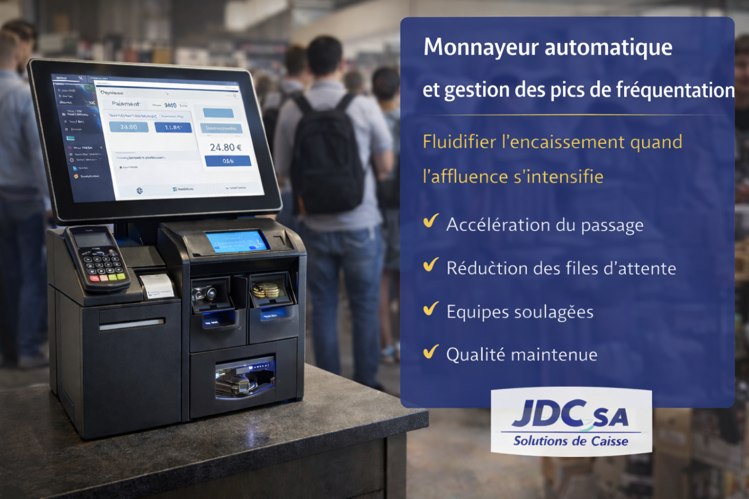 Monnayeur automatique pics de fréquentation