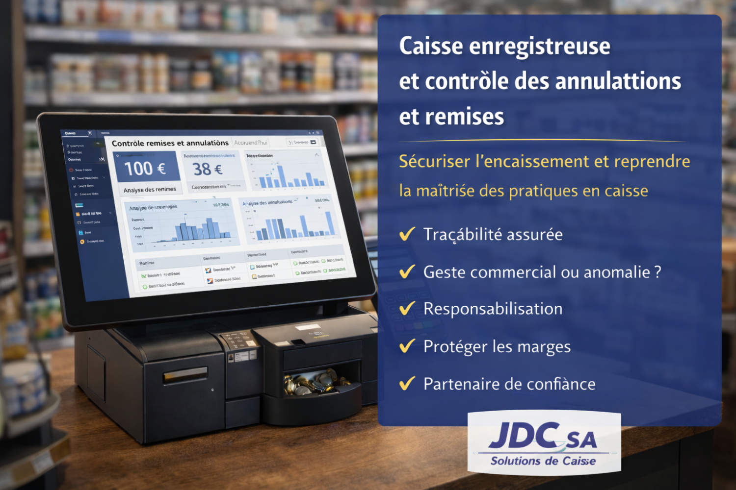 Caisse enregistreuse annulation remise