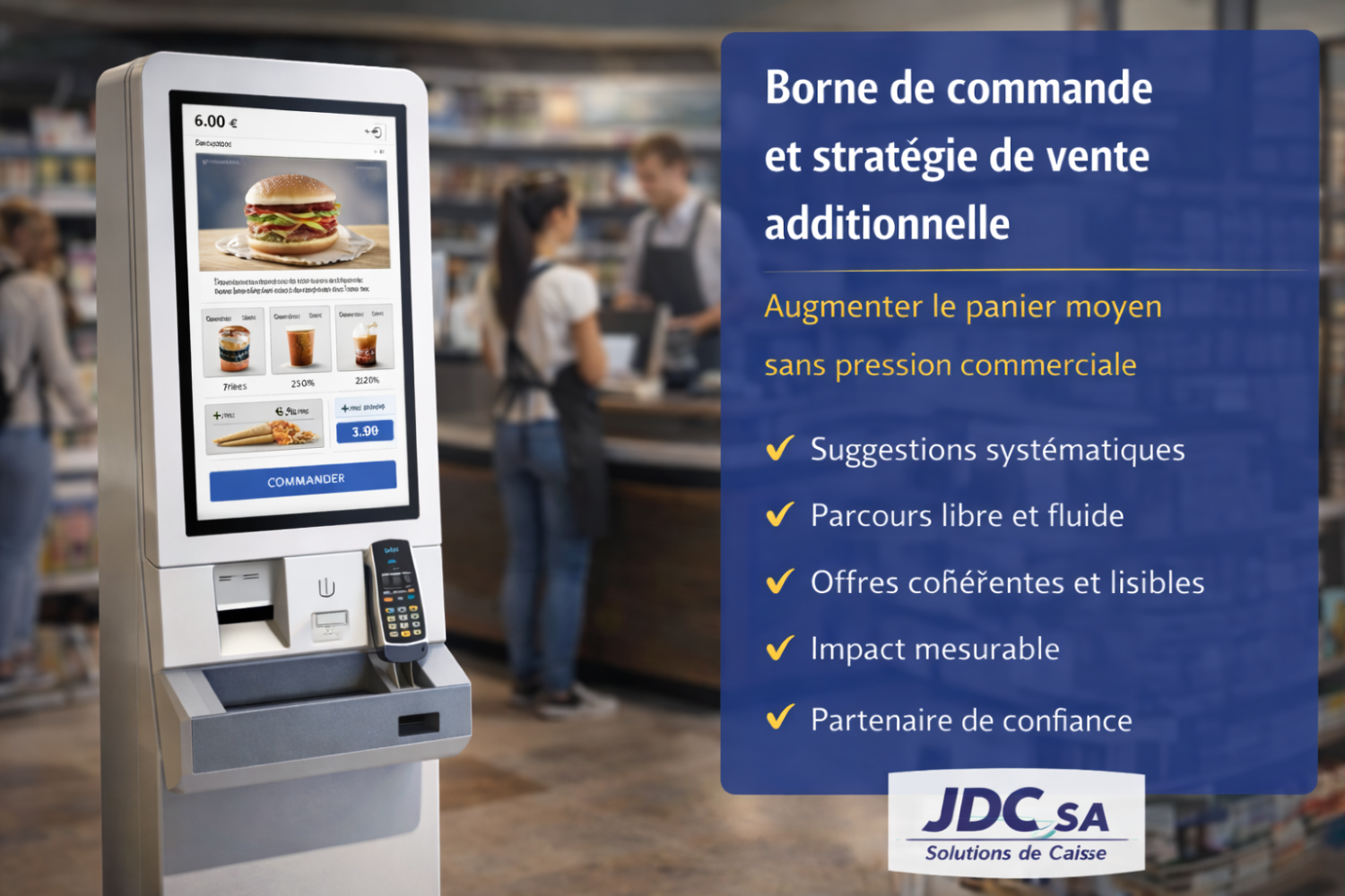 Borne de commande et stratégie de vente additionnelle