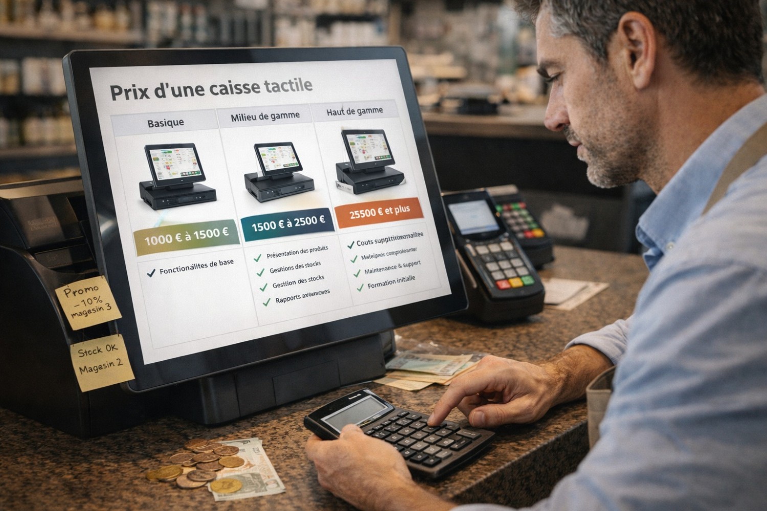 Prix d’une caisse enregistreuse tactile