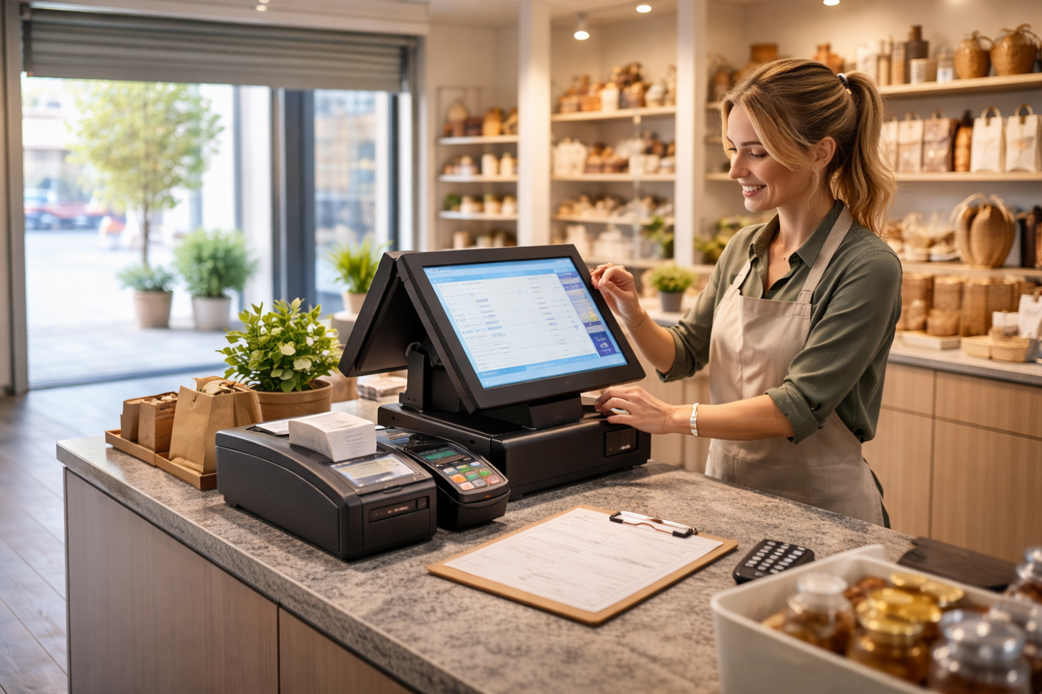 Caisse enregistreuse et ouverture de commerce