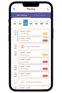 fonctionnalite secteur planning de travail